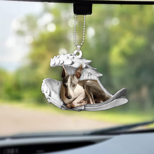 Godmerch- Ornaments- Greyhound- Sleeping Angel-Two Sided Ornament, Dog Ornaments, Car Ornaments