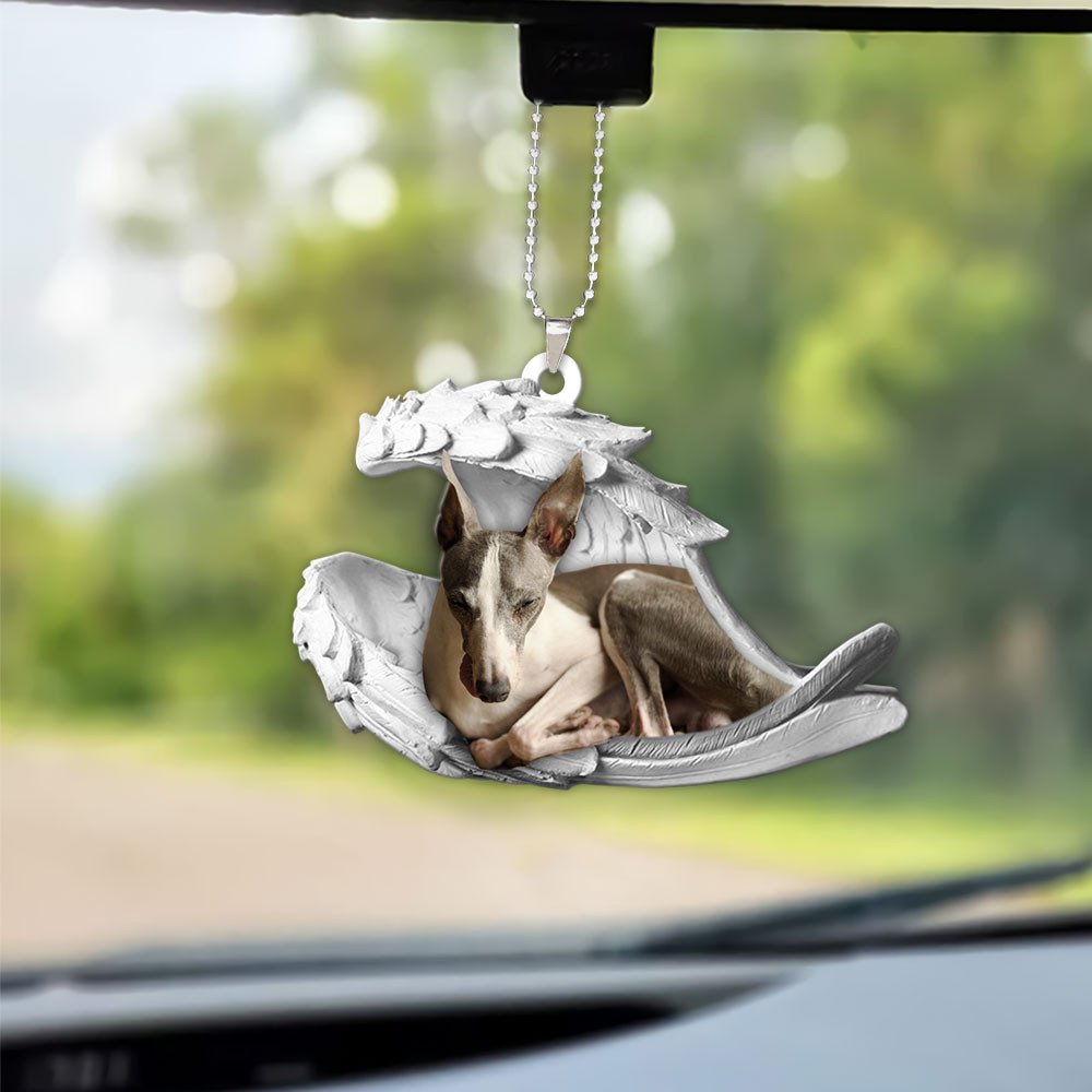Godmerch- Ornaments- Greyhound- Sleeping Angel-Two Sided Ornament, Dog Ornaments, Car Ornaments