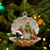 Cute Brindle Boxer Sleeping in Pearl Dog Christmas Ornament Flat Acrylic