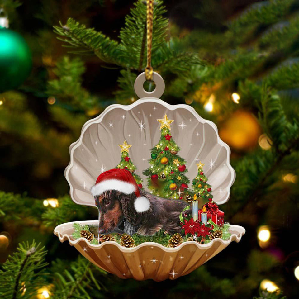 Cute Cocker Spaniel Sleeping in Pearl Dog Christmas Ornament Flat Acrylic