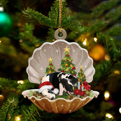 Cute Great Dane Sleeping in Pearl Dog Christmas Ornament Flat Acrylic