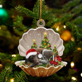 Cute German Shorthaired Pointer Sleeping in Pearl Dog Christmas Ornament Flat Acrylic