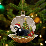 Cute Corgi Sleeping in Pearl Dog Christmas Ornament Flat Acrylic