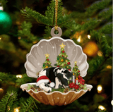 Cute Great Dane Sleeping in Pearl Dog Christmas Ornament Flat Acrylic