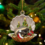 Cute Honey Badger Sleeping in Pearl Dog Christmas Ornament Flat Acrylic