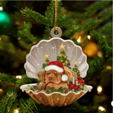 Cute Dogue De Bordeaux Sleeping in Pearl Dog Christmas Ornament Flat Acrylic