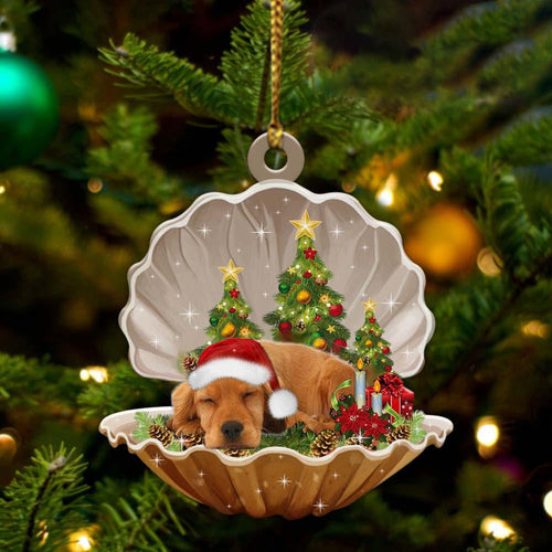 Cute Cocker Spaniels Sleeping in Pearl Dog Christmas Ornament Flat Acrylic