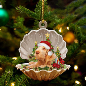 Cute Italian Spinone4 Sleeping in Pearl Dog Christmas Ornament Flat Acrylic