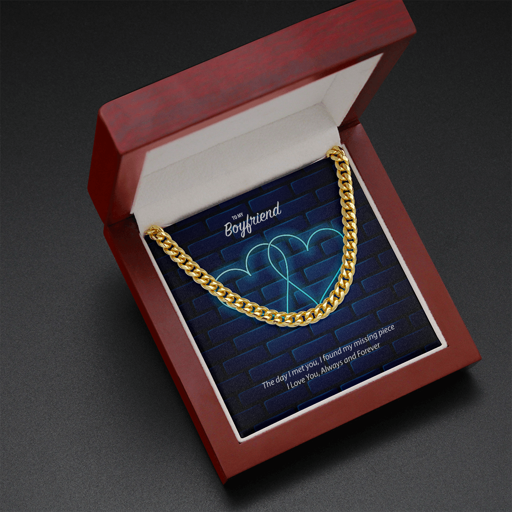 To My Boyfriend Cuban Link Chain Necklace