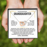To My Granddaughter - Gold Vermeil Personalized Gift Set - Interlocking Hearts Necklace - Love, Grandma