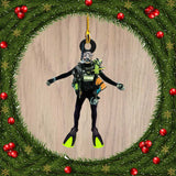 Ornament - Personalized Name Scuba Diver Custom Shaped Ornament Hanger Decor, Custom Shaped Flat Ornament Christmas, Christmas Decor