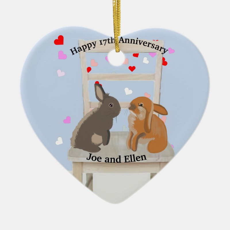 17Th Anniversary  Ceramic Ornament