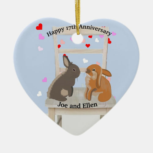 17Th Anniversary  Ceramic Ornament