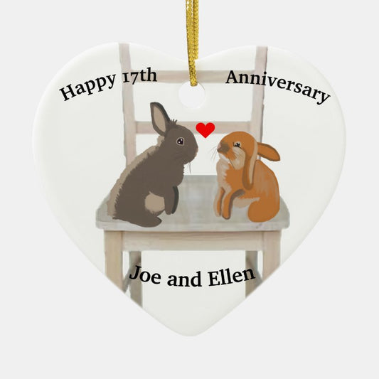 17Th Wedding Anniversary Furniture Ceramic Ornament