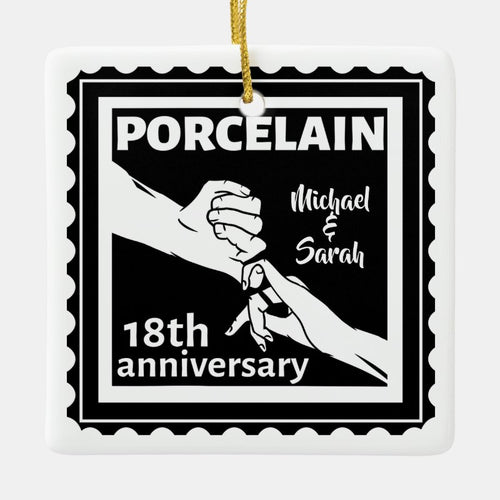18Th Wedding Anniversary Porcelain Traditional Ceramic Ornament