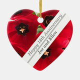 18Th Wedding Anniversary, Red Tulips Ceramic Ornament