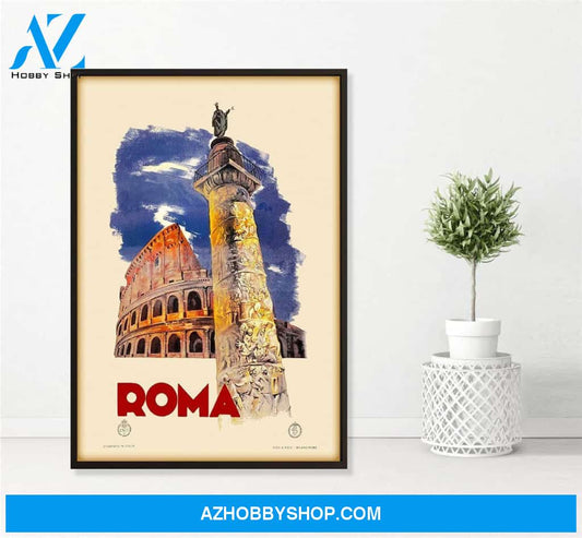 1935 Italy Coloseum Peters Vintage Canvas And Poster, Wall Decor Visual Art
