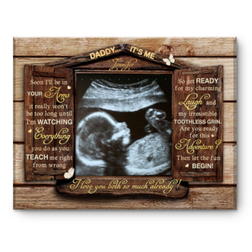New Daddy Gift, First Time Dad Gift, Fathers Day Gift From Baby Bump, Gift For Expecting Dad, Baby Ultrasound Canvas