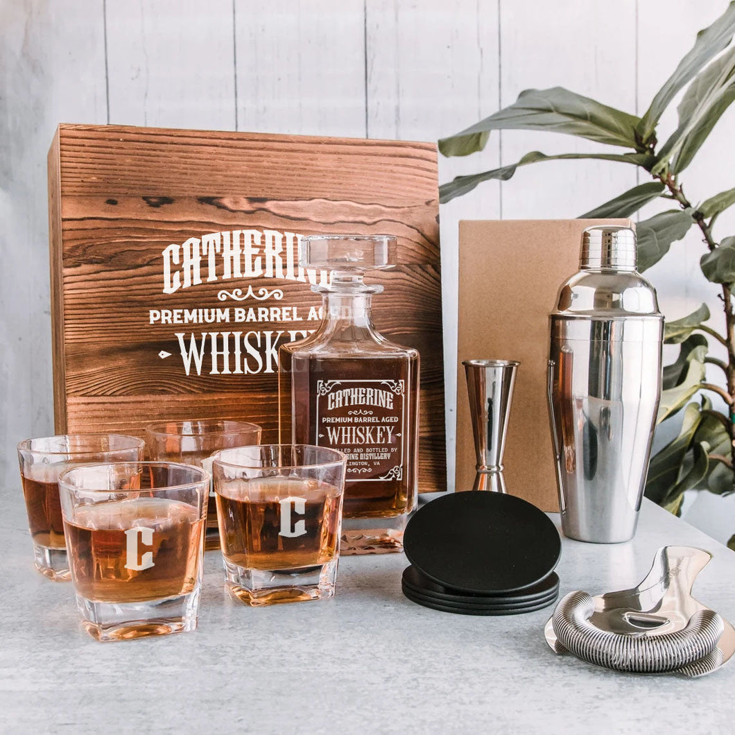 CATHERINE Personalized Whiskey Decanter Set 6