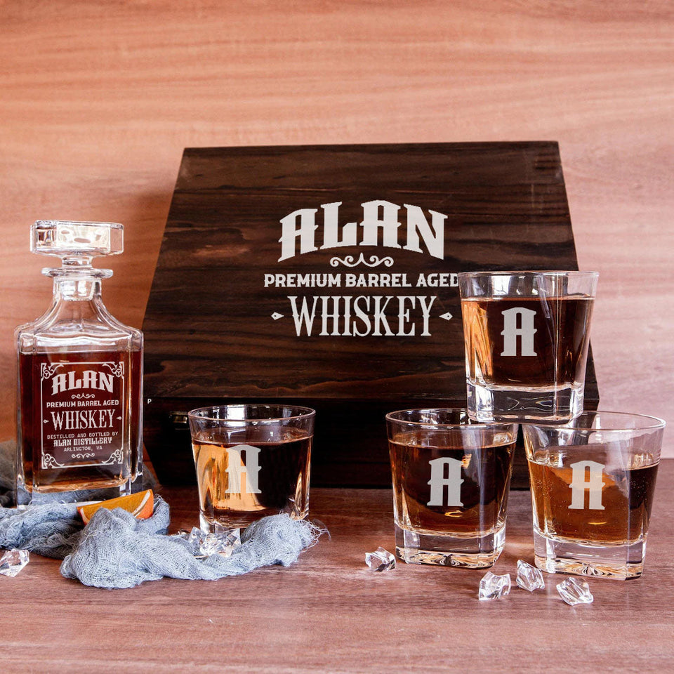 ALAN Personalized Whiskey Decanter Set 6