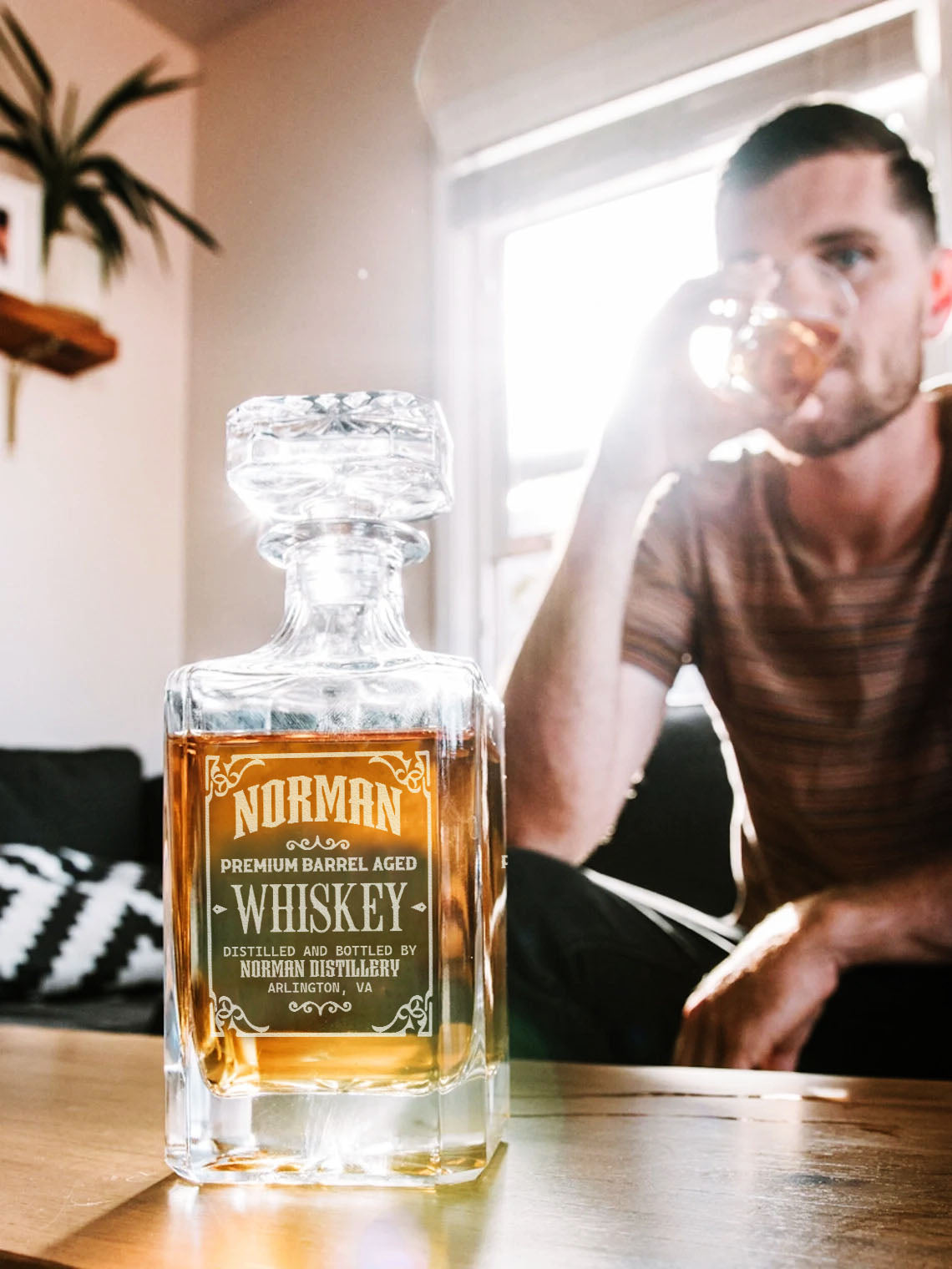 NORMAN Personalized Whiskey Decanter Set 6