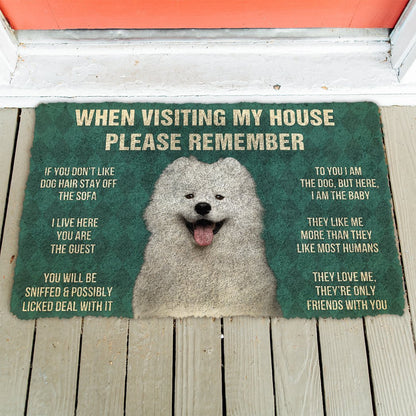 3D Please Remember Samoyed House Rules Custom Doormat