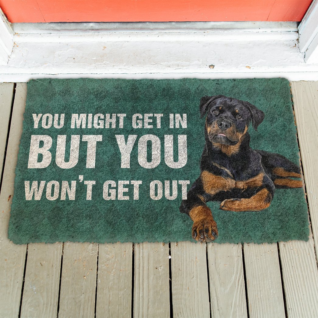 3D Rottweiler You won't get out Doormat