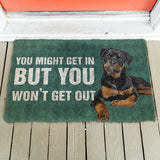 3D Rottweiler You won't get out Doormat
