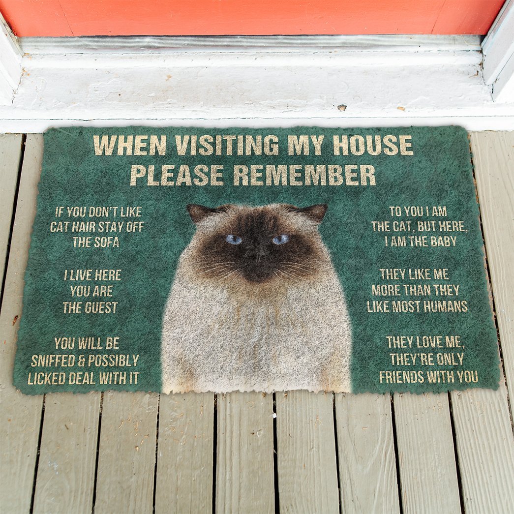 3D Please Remember Himalayan Cats House Rules Doormat