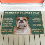 3D My American Bulldog's Rules Doormat