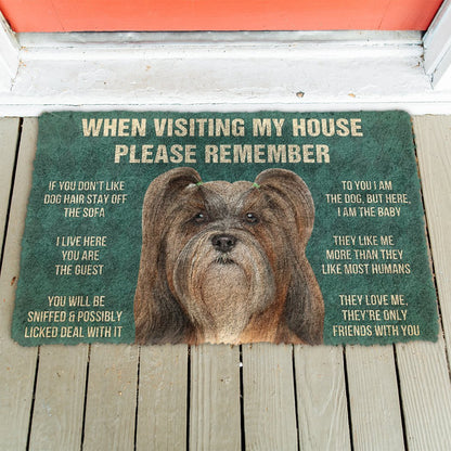 3D Please Remember Lhasa Apso Dogs House Rules Doormat