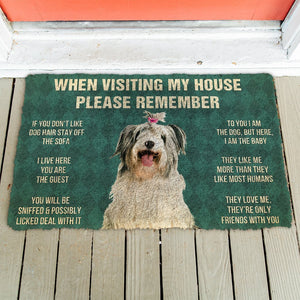 3D Please Remember Old English Sheepdog House Rules Custom Doormat