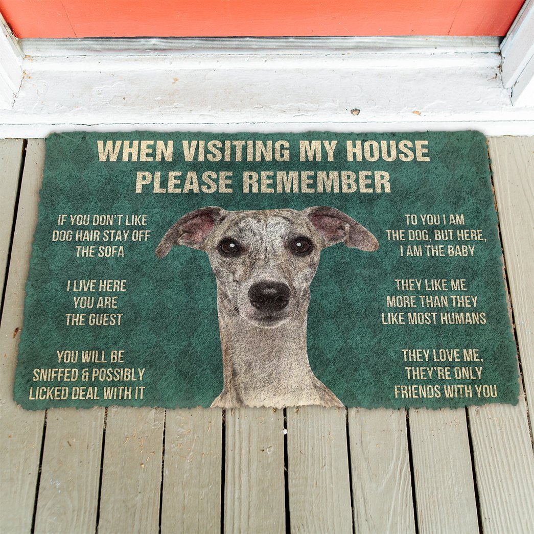 3D Please Remember Whippet Dogs House Rules Doormat