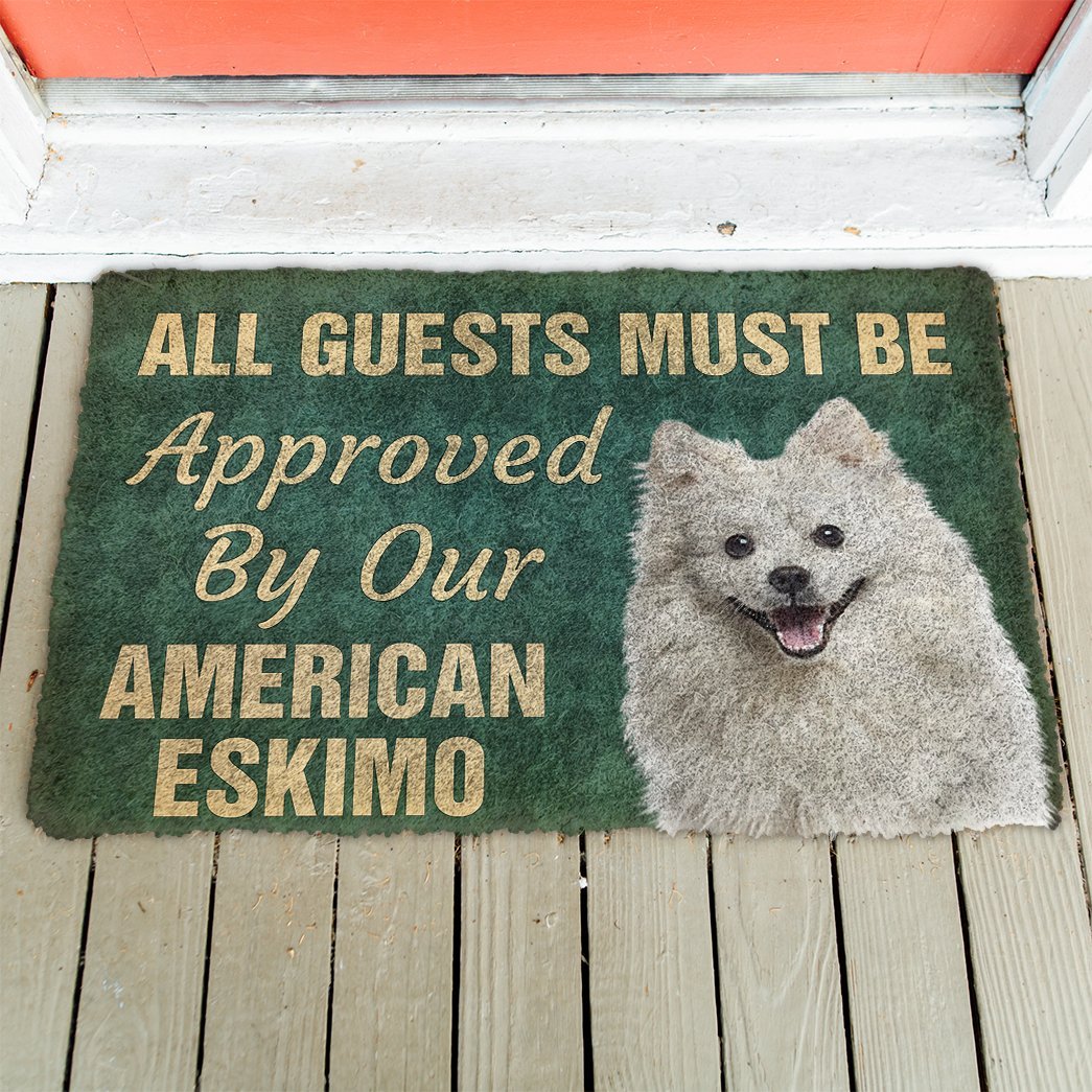 3D Must Be Approved By Our American Eskimo Custom Doormat
