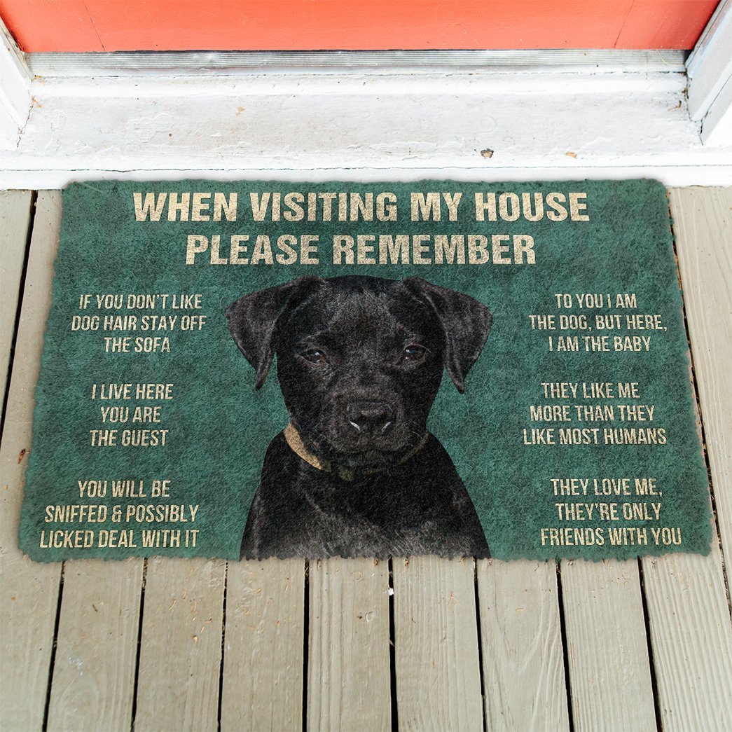 3D Please Remember Patterdale Terrier Dogs House Rules Doormat