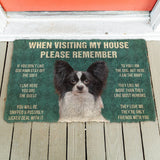 3D Please Remember Papillon Dogs House Rules Doormat