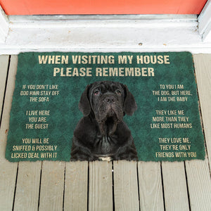 3D Please Remember Neapolitan Mastiff House Rules Custom Doormat