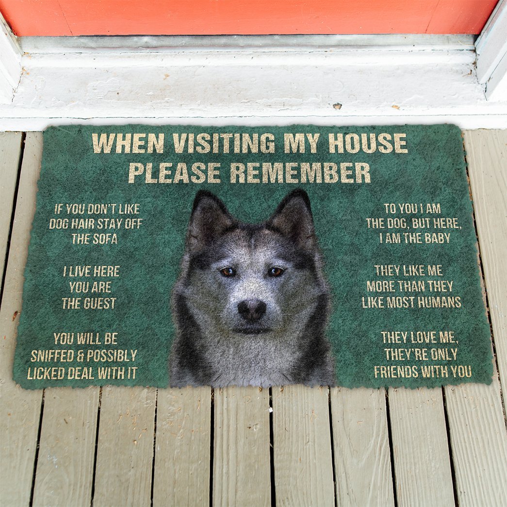 3D Please Remember Siberian Husky Dogs House Rules Doormat