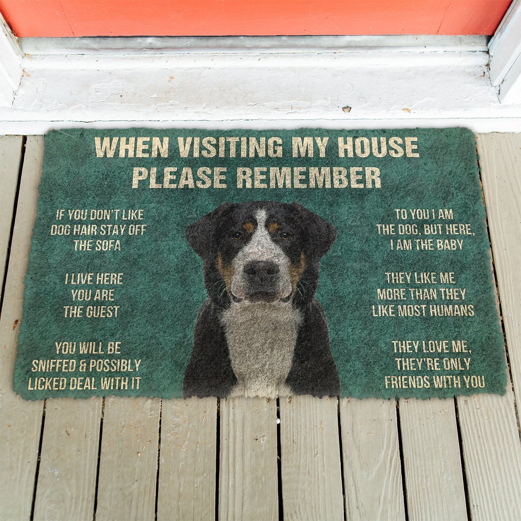3D Please Remember Greater Swiss Mountain Dogs House Rules Doormat