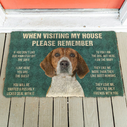 3D Please Remember English Foxhound Dogs House Rules Doormat