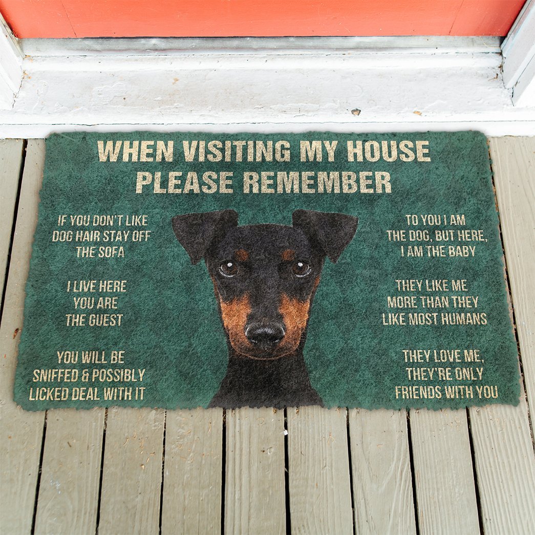 3D Please Remember Manchester Terrier Dogs House Rules Doormat