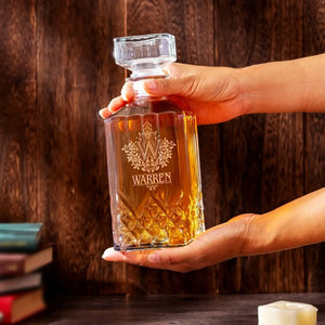 WARREN Personalized Decanter Set wooden box and Ice 5