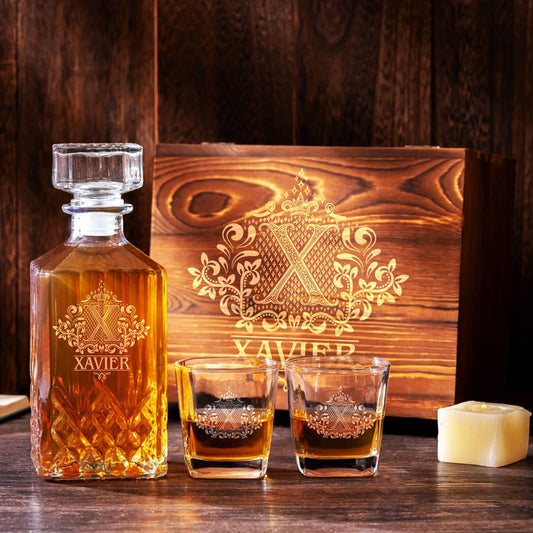 XAVIER Personalized Whiskey Decanter Set 5