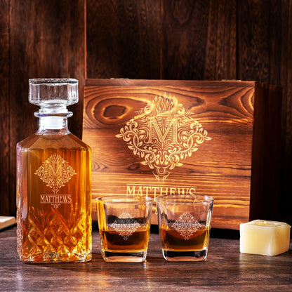 MATTHEWS Personalized Whiskey Decanter Set 5