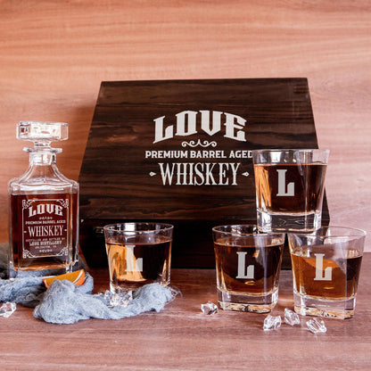 LOVE Personalized Whiskey Decanter Set 6