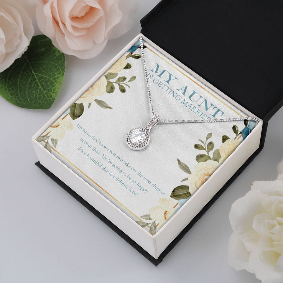 "The Next Chapter" Aunt Engagement Necklace Gift From Nephew Niece Eternal Hope Pendant Jewelry Box