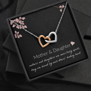 Mother and Daughter Necklace - Mother and Daughter Are Never Truly Apart, Gift for Mother and Daughter Interlocking Hearts Necklace - XL051Y