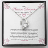 "Treasure Every Moment" Precious Daughter Wedding Day Necklace Gift From Mom Forever Love Pendant Jewelry Box