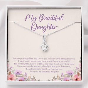 "You Are My Pride" Beautiful Daughter Necklace Gift From Mom Dad Alluring Beauty Pendant Jewelry Box Birthday Graduation Christmas Engagement