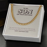 "Amazing Future Of You" Son Birthday Necklace Gift From Mom Dad Cuban Link Chain Jewelry Box